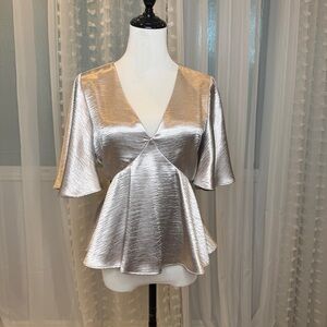 Ro & De Shimmering Silver Blouse